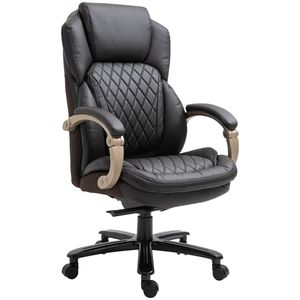 Sedia da Ufficio Direzionale Boss con Schienale Alto in Pelle PU Marrone, Angolo di Inclinazione Regolabile, Imbottitura Spessa - Product Image 1