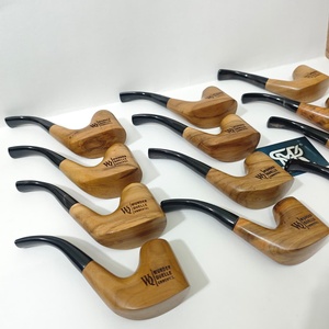 Pipa de Fumar de Madera Estilo Nórdico, Hecha a Mano con Acabado Natural y Tallo de Cuerno, Artículo Decorativo de Colección - Product Image 6