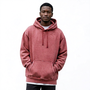 Unisex Washed Oversized Pullover <b>Hoodie</b> Drop Shoulder Casual Streetwear Fashion Custom <b>Plain</b> Dyed Embroidered Polyester/Cotton - Product Image 3