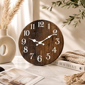 Rustic Wooden <b>Wall</b> <b>Clock</b>, Large Silent <b>Wall</b> <b>Clock</b>, Farmhouse Decor, <b>Vintage</b> <b>Wall</b> <b>Clock</b>, Living Room <b>Wall</b> Decor, Housewarming Gif - Product Image 3