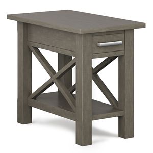 Tavolino stretto grigio Kitchener Farmhouse, elegante comodino - Product Image 1