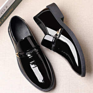 Business Men's Leather Shoes Pointed Toe Slip-On Design Formal Fashion Comfortable Male Dress Shoes Comfortable Leather Footwear - Product Image 3