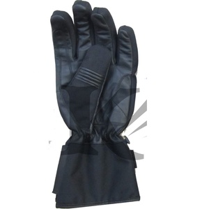 Racing Gloves Full Finger PU Material Non Slip Drawstring Closure Outdoor Activities Unisex <b>Black</b> Panelled Design - Product Image 3