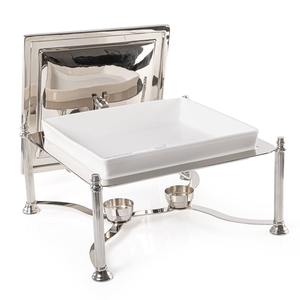 Calentador de Comida Tipo Buffet Cuadrado de Acero Inoxidable de Lujo, Juego de Recipientes para Calentar Comida con Soportes para Combustible - Product Image 2
