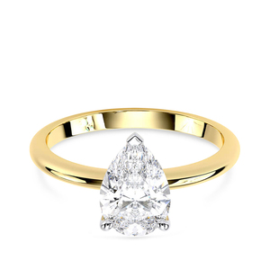 Anillo de Compromiso de Lujo con Diamante Cultivado en Laboratorio con Corte Pera y Halo Oculto, 2.10 CTW, Oro Sólido de 14K, Chapado en Rodio, Certificado IGI, Regalo de Boda - Product Image 3