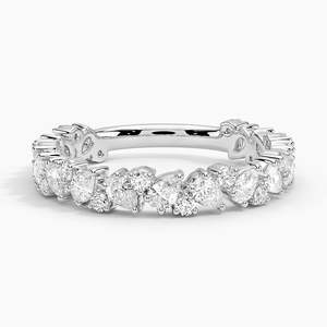 Anillo de Compromiso con Diamante Cultivado en Laboratorio, Corte Pera de Forma Mixta, Oro de 10K, Certificado IGI para Mujer, Anillo de Eternidad Chapado en Rodio - Product Image 6