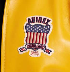 AVIREX LEATHER JACKET MEN AVIREX ICON MUSTARD JACKET - Product Image 3