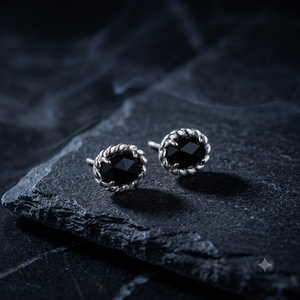 Conjunto de Collar y Pendientes de Plata de Ley 925 con Baño de Oro y Ónix Negro para Mujer - Product Image 3