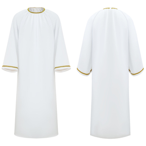 Robe de chœur pour femme à manches longues, blanche, respirante, en polyester, personnalisée, uniforme de chœur religieux, 3 étoiles, pour experts - Product Image 2