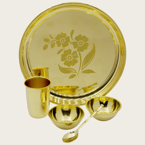 Plato de comida tradicional india Thali, plato de comida tradicional, cuencos redondos de metal, cuchara, vaso, comida cultural festiva - Product Image 2