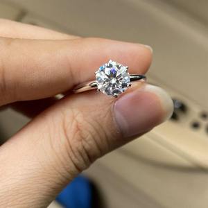 Anillo de Diamantes de Calidad de Exportación, Anillo de Compromiso de Diamantes Solitario de Lujo para Mujer, Joyería Clásica de Boda, Artesanía Fina en Oferta - Product Image 1