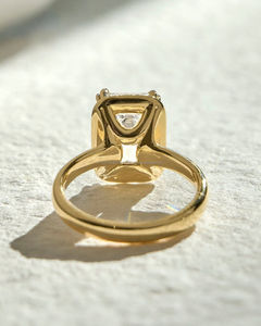 Igi/gia เพชรตัดมรกตปลูกใน14K สีเหลืองสีขาวทองวินเทจใส่ได้ทั้งชายและหญิงแหวนหมั้นงานครบรอบงานปาร์ตี้-คู่ควร - Product Image 3