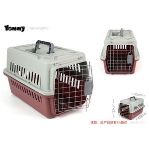 Yommy Pet Carrier 30x48x32cm Plastic Transport Cage For <b>Dogs</b> Cats - Product Image 3