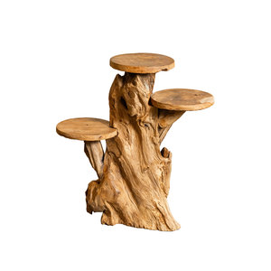 Support de présentation ARTERRA Premium pour décoration intérieure et extérieure, en racine de teck organique, artisanal, rustique, pour Diwali - Product Image 1