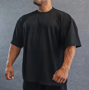 เสื้อยืดโอเวอร์ไซส์ทรงหลวม พลัสไซส์ เสื้อยืดสตรีทแวร์เปล่า 250gsm ผ้าฝ้าย 100% สำหรับผู้ชาย เสื้อยืดเปล่า - Product Image 5