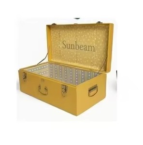 Ensemble de 2 coffres de rangement en métal vert émeraude, robustes, empilables, décoratifs, en fer, pour organiser les objets de valeur, boîte de rangement, coffre - Product Image 4