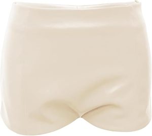 Shorts en similicuir pour femmes sur mesure, taille haute, élastiques, en cuir PU, pantalons courts, fabricant de vêtements de mode OEM ODM - Product Image 4