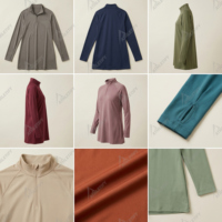 Haut élégant et modeste à manches longues pour femme avec trous pour les pouces, écologique, respirant, protection UPF50+, vêtement de sport pour toutes les saisons, idéal pour la superposition