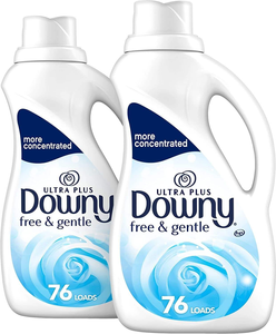 Suavizante de Telas Líquido Downy Ultra Plus Free & Gentle, Concentrado, 152 Lavados en Total, 51 Fl Oz (Paquete de 2), Blanco - Product Image 1