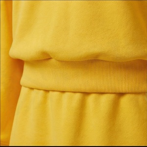 Women's 2 Piece <b>Knitted</b> <b>Set</b> V Neck Long Sleeve Solid Yellow Loose Fit Casual Tops and Above Knee Skirt Suit - Product Image 5
