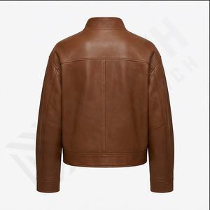 Chaqueta de cuero a la moda para mujer de nuevo estilo, cuero de ante de cabra Vintage para mujer, chaqueta de cuero personalizada para mujer - Product Image 3