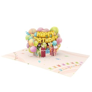 3D Pop Up Card Birthday Greeting Card With <b>Balloons</b> 3D Greeting Cards Paper Craft Celebration Theme Handmade Greeting Cards - Product Image 1