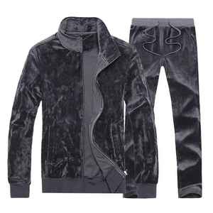 Ensemble de survêtement en velours personnalisé pour homme, manches longues, poids lourd, vêtements de sport décontractés, unisexe - Product Image 6