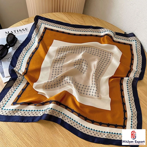 Écharpe en satin personnalisée avec logo imprimé, vente en gros, tissu sur mesure, cadeau promotionnel, fournisseur OEM ODM, Nigéria, Ghana, Kenya, Congo - Product Image 1