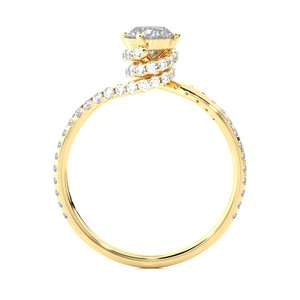 Anillo Solitario de Diamante Cultivado en Laboratorio con 58 Piedras Laterales, Corte Brillante Redondo, Oro de 18K, Anillo de Compromiso y Boda de Lujo para Mujer - Product Image 3