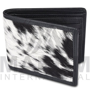 Cartera de Cuero para Hombre Estilo Western, Cartera de Cuero de Vaca con Pelo, Billetera Bifold, Regalo de Aniversario para Él - Product Image 2