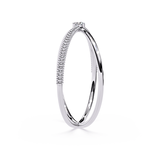 Women's White Gold Diamond <b>Ring</b> Round Brilliant Cut Minimalist Engagement GIA Certified Natural Diamonds - Product Image 3