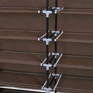 Scarpiera in tessuto marrone 45 \ "X 11 \" X 43 \ "45 \" X 11 \ "X 43 \" con copertura scarpiere - Product Image 6