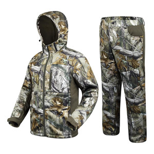 Ensemble de veste et pantalon de camouflage haut de gamme pour la chasse et la randonnée en plein air, durable, fabrication en gros - Product Image 1