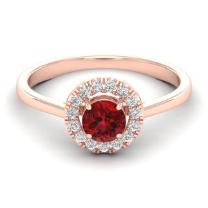 Bague de fiançailles REYES, dernier design, or 14 carats, diamant certifié IGI, pierre précieuse grenat 0,5 carat, cadeau d'anniversaire, bijoux de luxe - Product Image 1