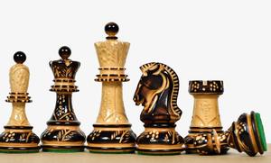 Échecs vintage de Dubrovnik 1950 de qualité supérieure, pièces de 3,7 pouces, finition brûlée et bois de buis, au meilleur prix - Product Image 5