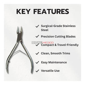 Coupe-ongles pour doigts et orteils en acier inoxydable de qualité chirurgicale, coupe de précision, lames à double action, ouverture large, compact, pour bébé - Product Image 3