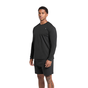 Camiseta Deportiva de Manga Larga para Hombre, Corte Regular, Suave y Transpirable, para Gimnasio, Entrenamiento, Color Negro - Product Image 4