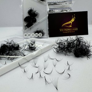 ขนตาปลอมแบบพัดสำเร็จรูป ต่อขนตาแบบวอลลุ่ม ให้ลุคธรรมชาติ ทำด้วยมือ VIETKINGLASH ขนสังเคราะห์  แบบ CC/DD/M/L  งอนสวย ฐานแหลม - Product Image 6