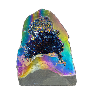 Geoda de cuarzo aura natural de alta calidad, racimo de amatista drusa en bruto de la mejor calidad, geoda mineral al por mayor - Product Image 5