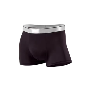 Wholesale Men's High-Rise Breathable Seamless <b>Boxer</b> Shorts 100% Cotton Custom Logo Knitted Fabric Retail Sample - Product Image 5