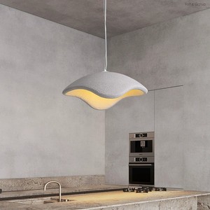 Lampe suspendue ovale moderne Wabi Sabi, LED à intensité variable, en résine, pour restaurant et bureau à domicile - Product Image 1