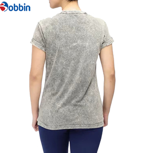 Premium Slim Vintage ácido lavado camisetas para mujeres personalizado impreso tamaño personalizado 100% alta calidad peso pesado algodón transpirable - Product Image 3