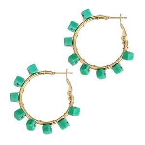 Pendientes de Mujer Estilo Bohemio Hechos a Mano con Cuentas Coloridas, Pendientes Colgantes con Cuentas Bordadas - Product Image 1