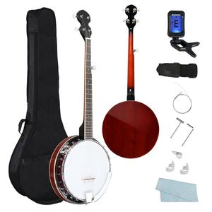 Left Handed 5-String Full Size Banjo Set with Premium Mahogany Neck & Closed Solid Sapele Back Premium Accessories Included - Product Image 2