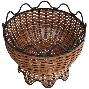 Bol élégant en rotin tressé à la main avec pieds, panier décoratif sur piétement, éco-responsable, en fibres naturelles, décoration intérieure stylée, style bohème - Product Image 5