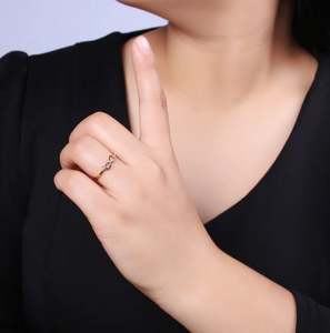 Anillo Abierto de Oro Puro de 14K con Diseño Infinito de Diamantes, Anillo Apilable de Boda Ajustable con Diamantes Cultivados en Laboratorio, Regalo para Mujer - Product Image 4