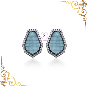 Pendientes de Plata Oxidada con Cristales Verde Menta, Hermosos Pendientes con Piedras Preciosas para Mujeres y Niñas, para Bodas y Fiestas - Product Image 3