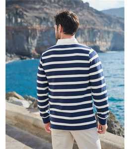 เสื้อโปโลผู้ชาย OEM แขนยาว สวมใส่สบาย สไตล์รักบี้ สองสี คุณภาพดีที่สุด เสื้อรักบี้ ผ้าฝ้าย 50% / โพลีเอสเตอร์ 50% 220 GSM - Product Image 2
