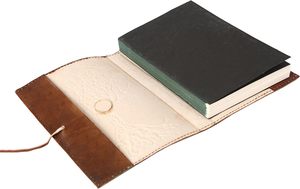 Carnet en cuir marron B6 rechargeable, ligné, motif Arbre de Vie, fait main, pour écriture, journal intime, bloc-notes quotidien, cadeau - Product Image 4