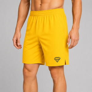 Pantalones Cortos Deportivos Amarillos para Hombre con Logotipo Personalizado, de Secado Rápido, para Gimnasio, Entrenamiento, Ropa Deportiva Informal, para Correr, Venta al Por Mayor - Product Image 1